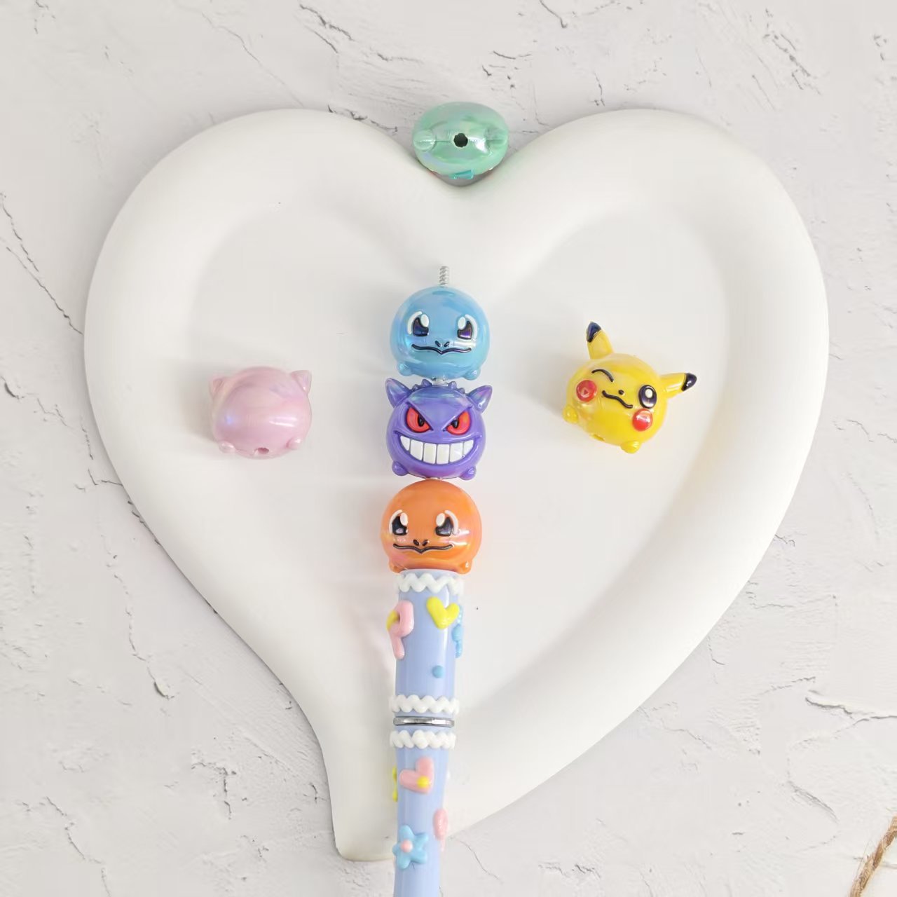 Penn Reel Fierce - 10 個ポケモンゲンガーピカチュウ PVC フォーカルビーズジュエリー作成 DIY バッジリールビーズペンキーホルダーアクセサリー