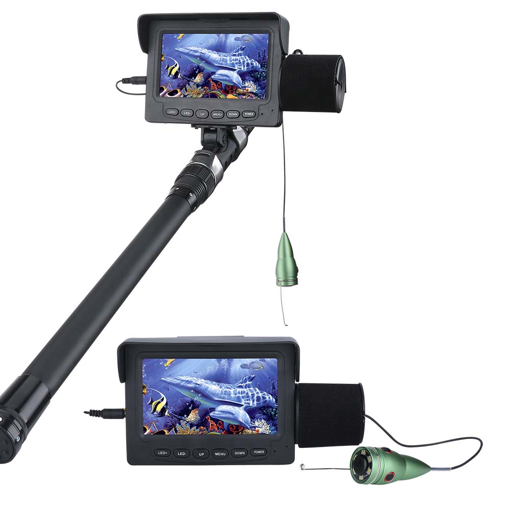 Fish Finder Cable - 15M 1200TVL水中釣りカメラ、6個の6W IR LEDナイトビジョン搭載、氷海湖ボート釣り用魚群探知機
