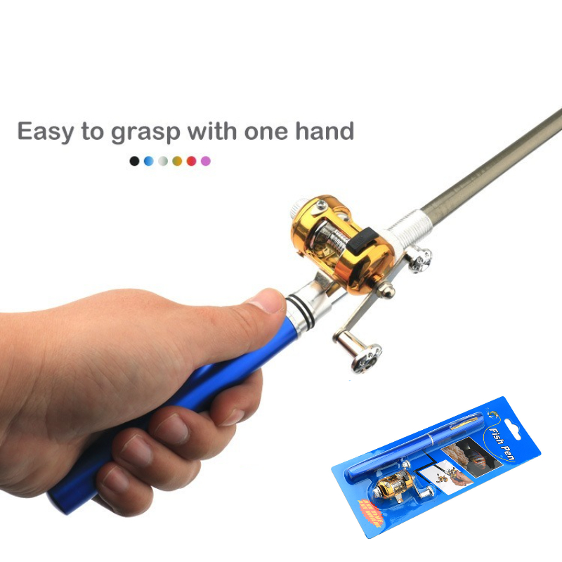 Penn Reel Fierce - ペン型ミニポータブルポケット釣り竿、青色のヨーロッパ鯉用アイスラフト釣り竿、釣り愛好家へのギフト
