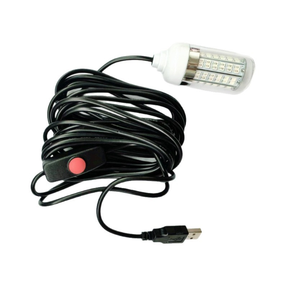 5V水中魚誘引ランプ 緑/白/青/暖色ライト USB LED - Fish Finder Charger のレビューと価格