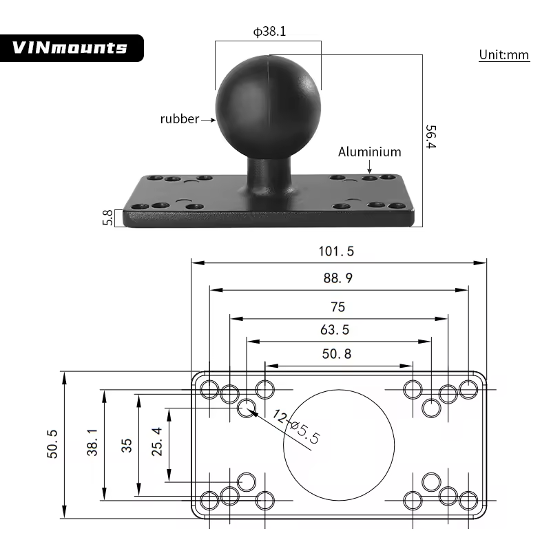 ユニバーサルマリン電子魚群探知機マウント 1.5インチボール - Fish Finder Mount のレビューと価格