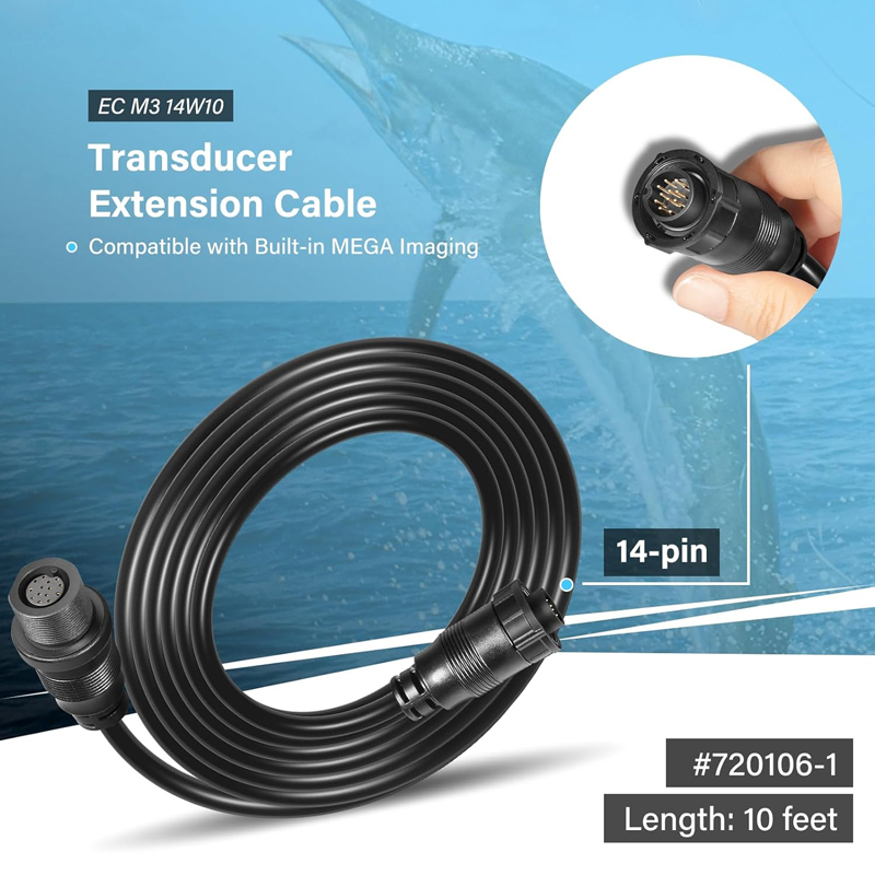 トランスデューサー延長ケーブル 10フィート 14ピン ハミ - Fish Finder Cable のレビューと価格