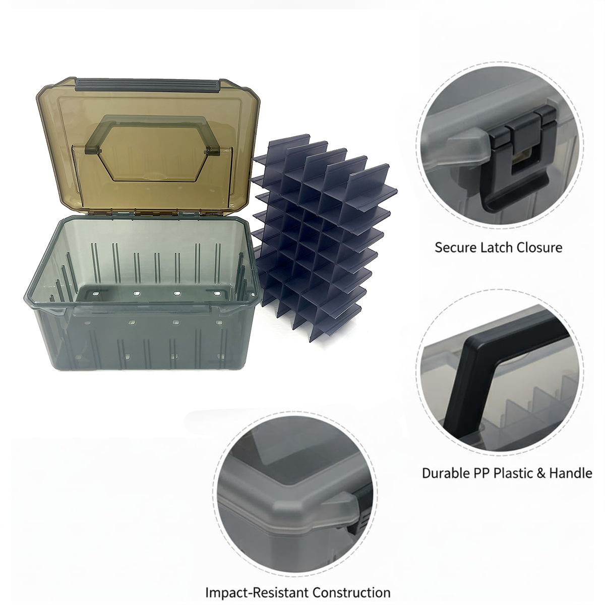 ハンドル付き釣り道具箱、ポータブルPPプラスチック製収納ケー - Fish Finder Case のレビューと価格