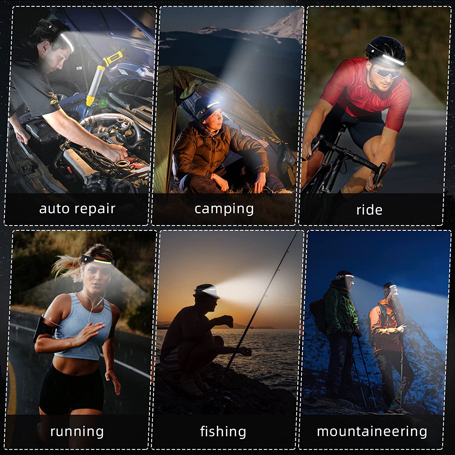 センサーヘッドランプ LED ヘッド懐中電灯 充電式ヘッドラ - Fish Finder Battery のレビューと価格