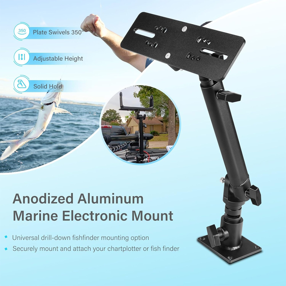 ユニバーサル魚群探知機＆チャートプロッター用マウント、高さ1 - Fish Finder Mount のレビューと価格
